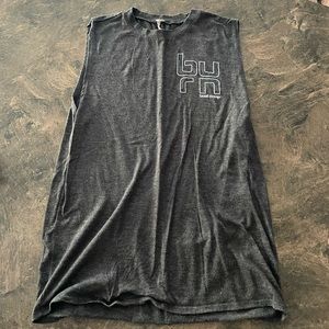 Burn Bootcamp Muscle tank. Gray and white small.